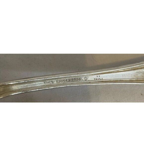 1847 Rogers Bros. XS Triple Mix lot Serving Spoon, Fork, Soup Spoon Silver Plate - Picture 4 of 15